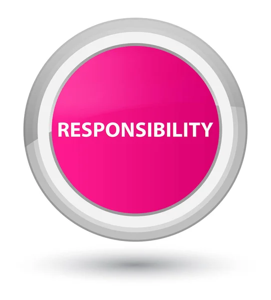 Πρωταρχική ευθύνη ροζ στρογγυλό κουμπί — Φωτογραφία Αρχείου