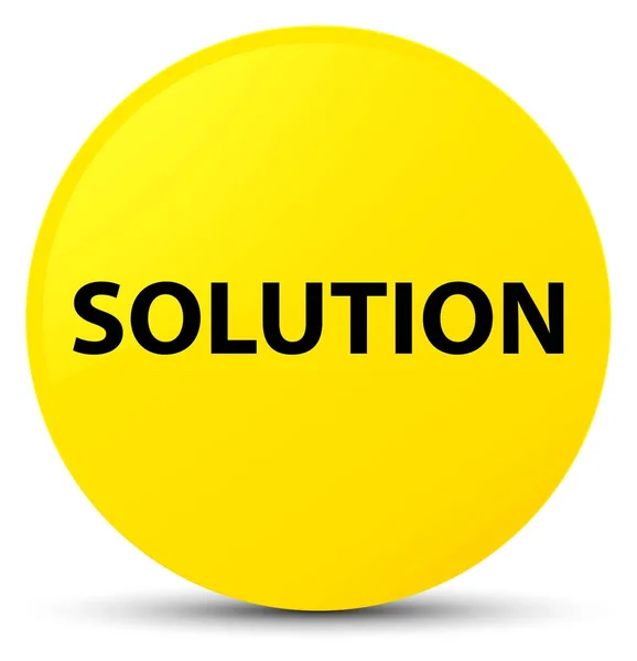 Lösning gula runda knappen — Stockfoto