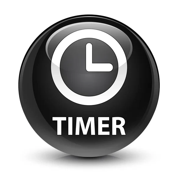 Timer botão redondo preto vítreo — Fotografia de Stock