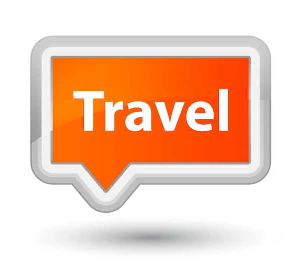 Travel prime orange banner button — Stock Photo, Image