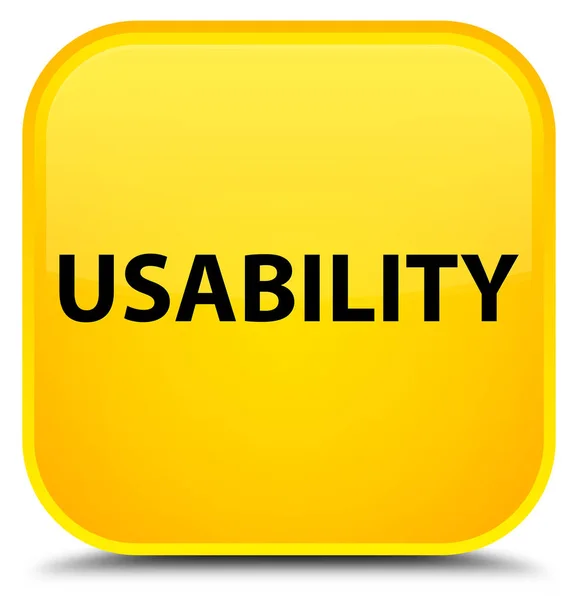 Usabilidad botón cuadrado amarillo especial —  Fotos de Stock
