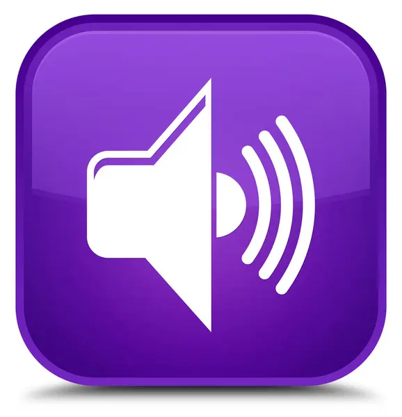 ボリューム アイコン特別な紫色の正方形ボタン — ストック写真