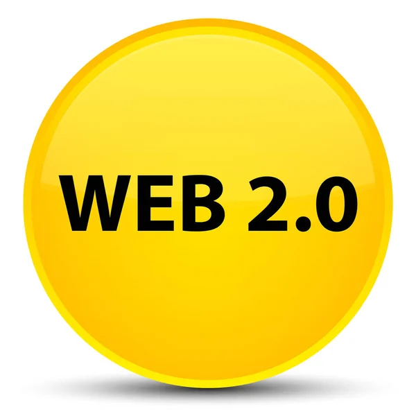 Web 2.0 specjalne żółte okrągły przycisk — Zdjęcie stockowe
