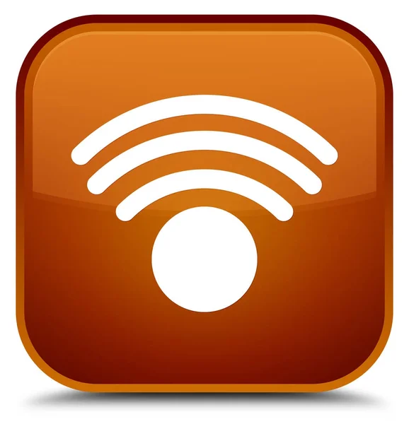 Wifi icon special brown square button — Stock Photo, Image