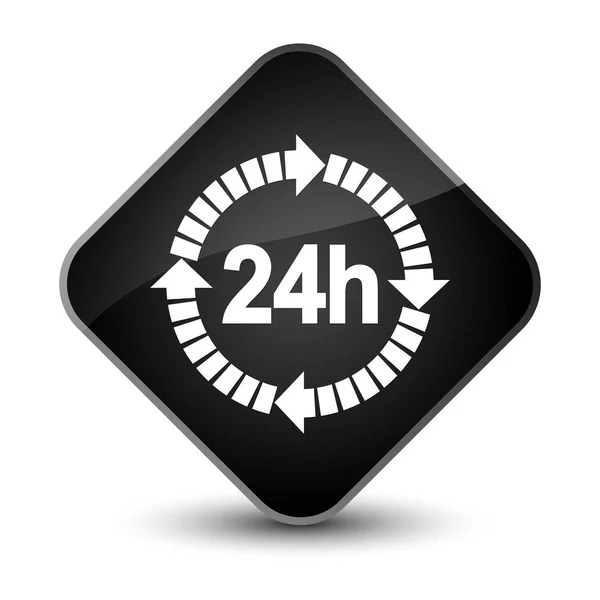 24 hours delivery icon elegant black diamond button — Stock Photo, Image