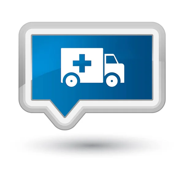 Ambulance icon prime blue banner button — Stock Photo, Image