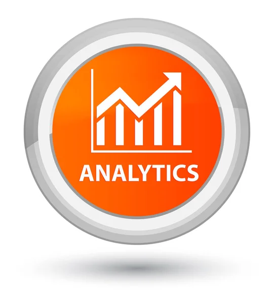 Analytics (statystyki ikona) premiera pomarańczowy przycisk okrągła — Zdjęcie stockowe