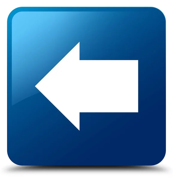 Icono flecha trasera azul botón cuadrado — Foto de Stock