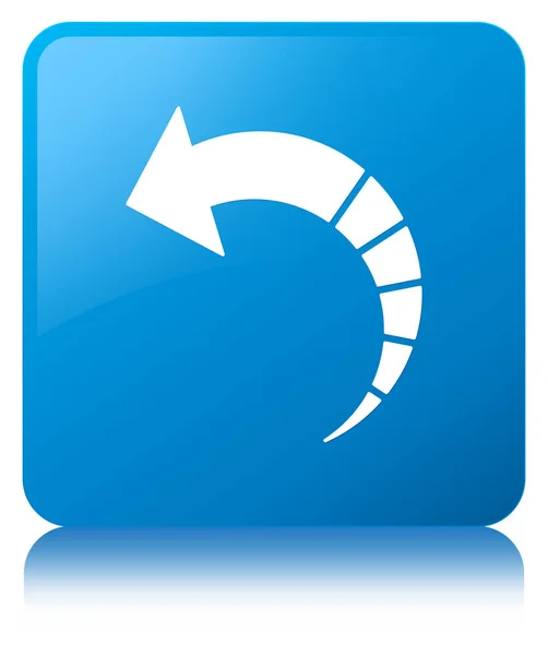Strzałkę wstecz ikona cyan niebieski przycisk kwadratowy — Zdjęcie stockowe