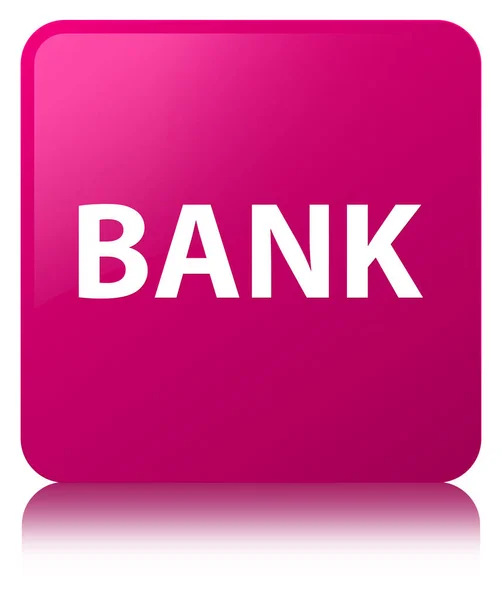 Τράπεζα ροζ τετράγωνο κουμπί — Φωτογραφία Αρχείου