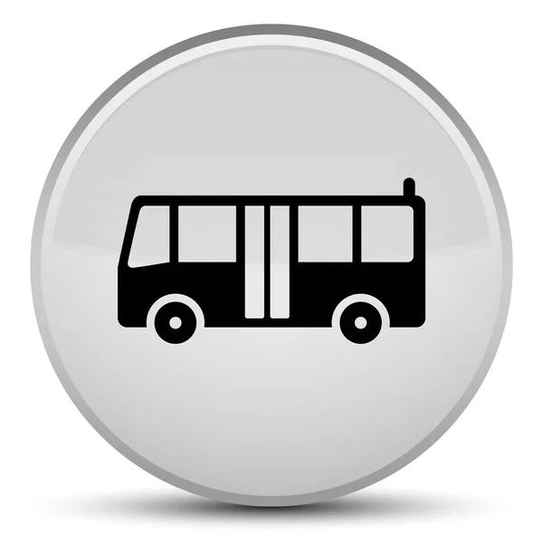 Bus icono especial blanco botón redondo — Foto de Stock