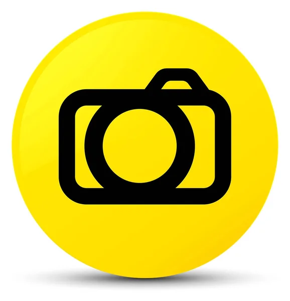 Kamera simgesi sarı yuvarlak düğmesi — Stok fotoğraf