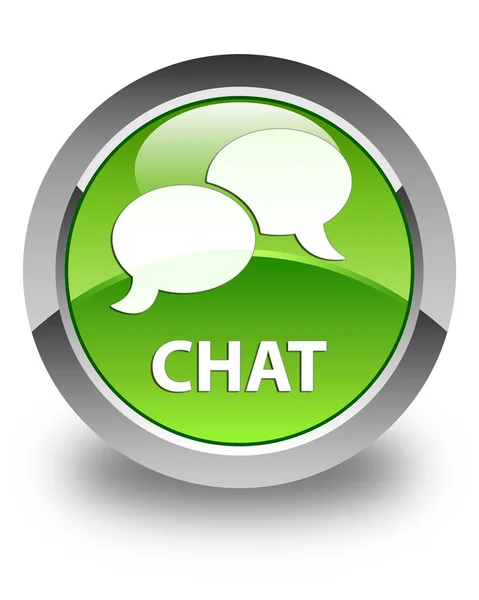 Chat brillante botón redondo verde — Foto de Stock