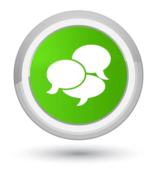 Comments icon prime soft green round button — Stock Photo, Image
