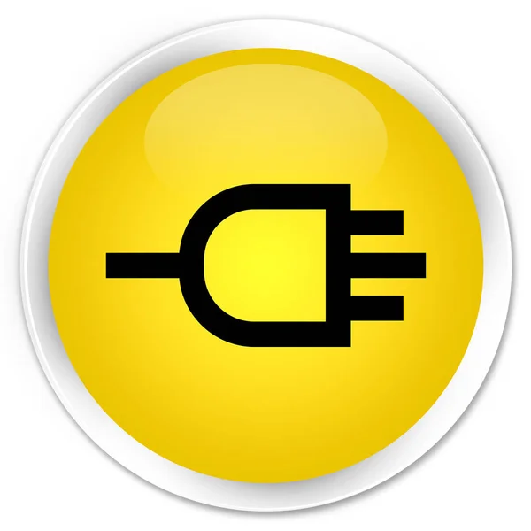 Connect icon premium yellow round button — Stock Photo, Image