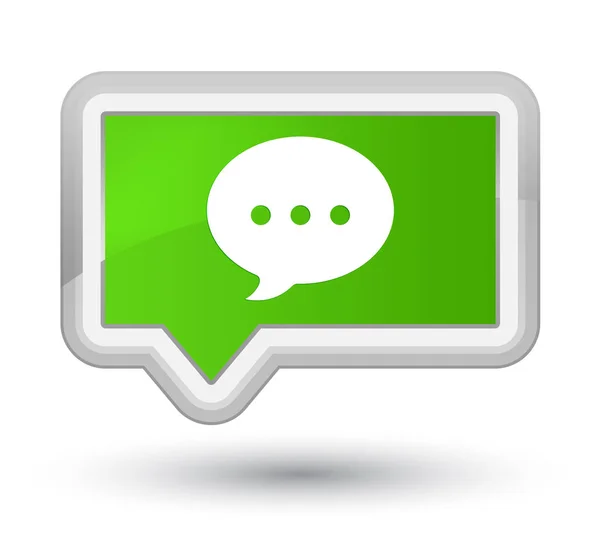 Conversation icon prime soft green banner button — Stock Photo, Image