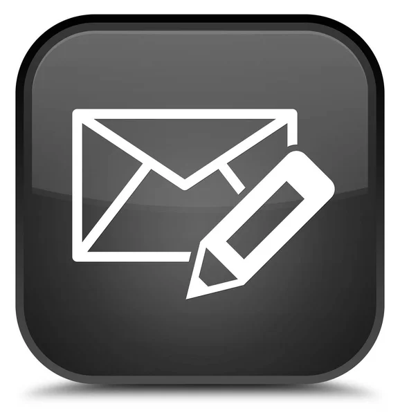 Edit email icon special black square button — Stock Photo, Image