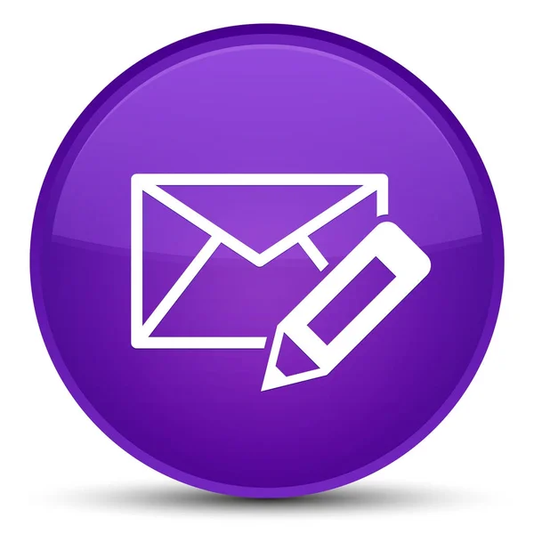 Edit email icon special purple round button — Stock Photo, Image