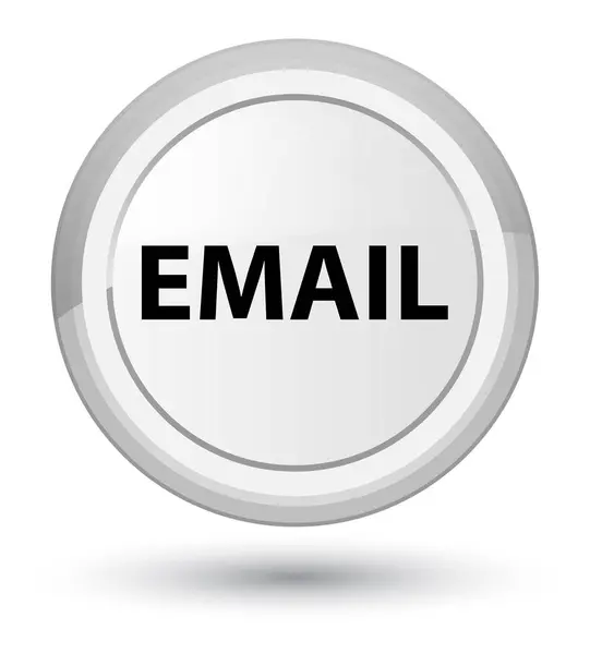 Email primo pulsante rotondo bianco — Foto Stock