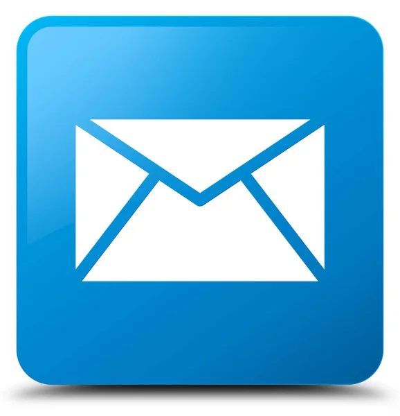 E-mailu azurová modrá čtvercové tlačítko — Stock fotografie