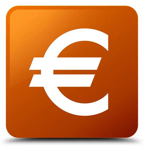 Euro-Zeichen Symbol brauner quadratischer Knopf — Stockfoto