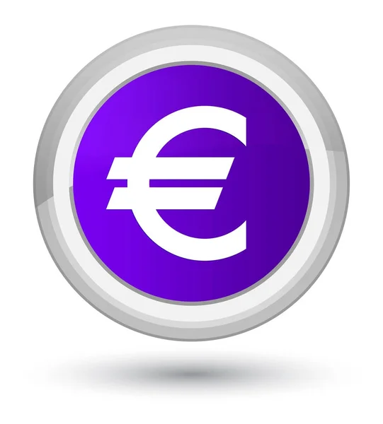 Euro sign icon prime purple round button — Stock Photo, Image