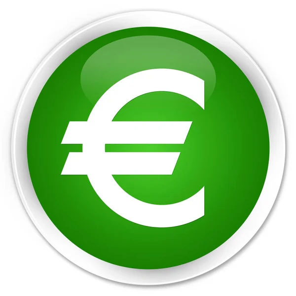 Euro teken pictogram premie groene ronde knop — Stockfoto