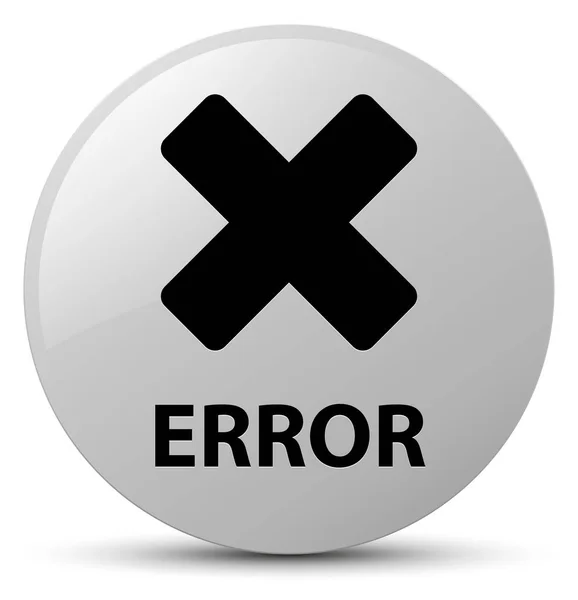 Erro (cancelar ícone) botão redondo branco — Fotografia de Stock