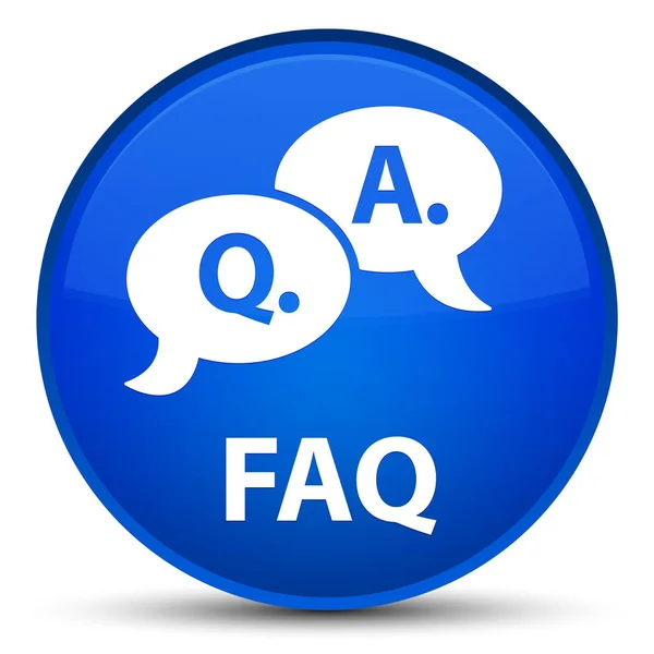 FAQ (fråga svar bubbla ikon) speciella blå runda knappen — Stockfoto