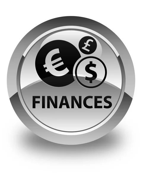 Finances (euro sign) glossy white round button — Stock Photo, Image