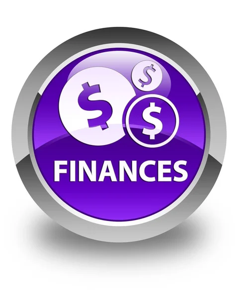 Finanzas (signo del dólar) botón redondo púrpura brillante — Foto de Stock