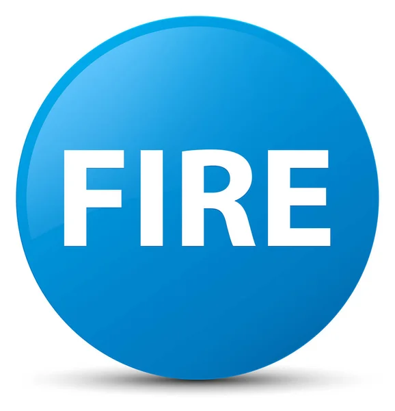 Fire cyan blue round button — Stock Photo, Image