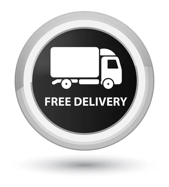 Free delivery prime black round button — Stock Photo, Image