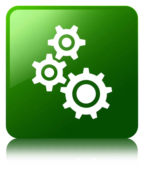 Redskap ikonen gröna fyrkantiga knappen — Stockfoto