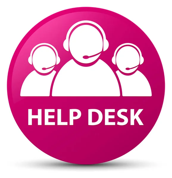 Helpdesk (customer care team ikon) rosa runda knappen — Stockfoto