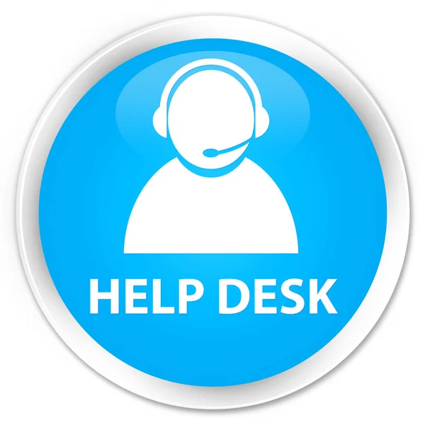 Help desk (icône du service client) bouton rond bleu cyan premium — Photo