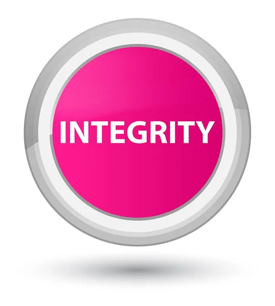 Prvotřídní růžové kulaté tlačítko integrita — Stock fotografie
