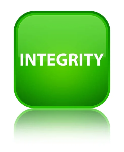 Speciální zelené čtvercové tlačítko integrita — Stock fotografie