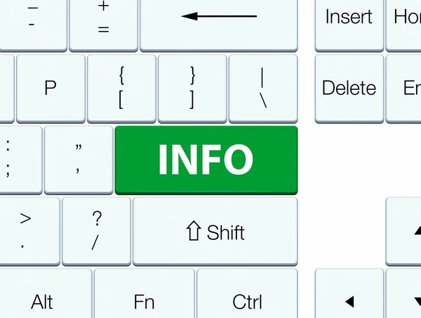 Bilgi yeşil klavye düğmesine — Stok fotoğraf