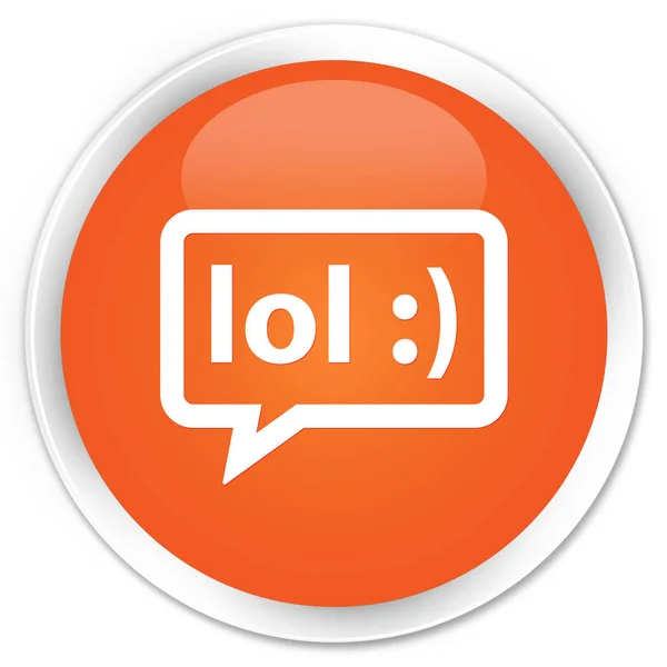 Lol buborék ikon prémium narancs kerek gomb — Stock Fotó