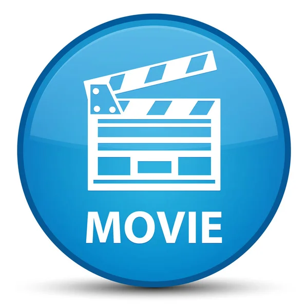 Film (cinema clip pictogram) speciale cyaan blauw ronde knop — Stockfoto