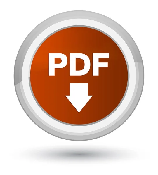 PDF download ikona prime brązowy okrągły przycisk — Zdjęcie stockowe