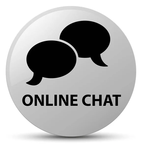 Online chat-sessie witte ronde knop — Stockfoto