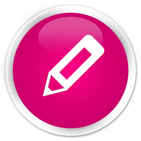 鉛筆アイコン プレミアム ピンク ラウンド ボタン — ストック写真