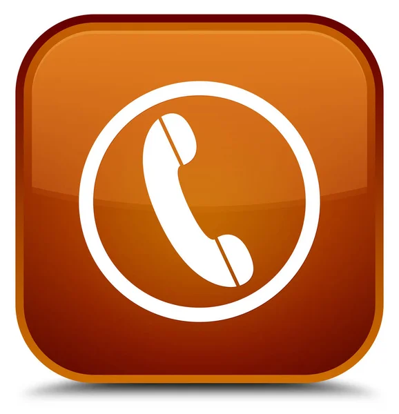 Telefon-Symbol spezielle braune quadratische Taste — Stockfoto