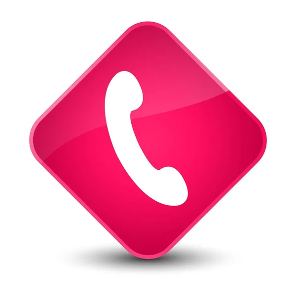 Knoop van de elegante roze diamant van het pictogram van de telefoon — Stockfoto