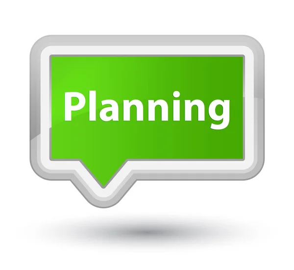 Planering prime mjuka gröna banner-knapp — Stockfoto