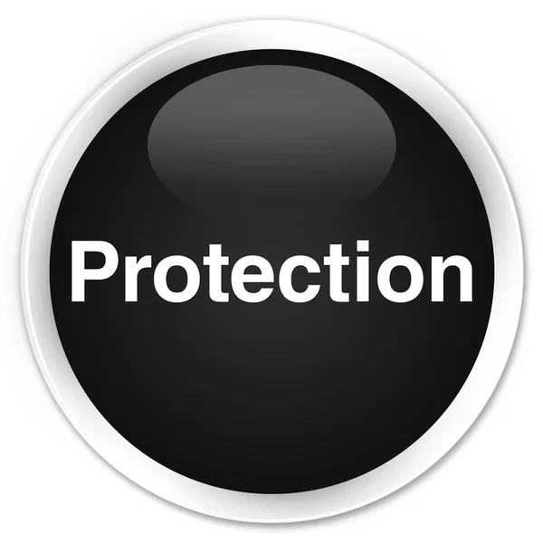 Védelem prémium fekete kerek gomb — Stock Fotó
