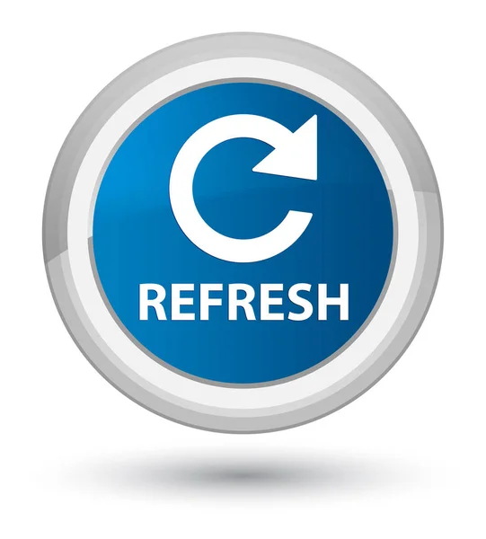 Refresh (rotiți pictograma săgeată) prim albastru rotund buton — Fotografie, imagine de stoc