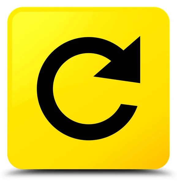 Čtvercové tlačítko Odpovědět otočit ikonu žlutý — Stock fotografie
